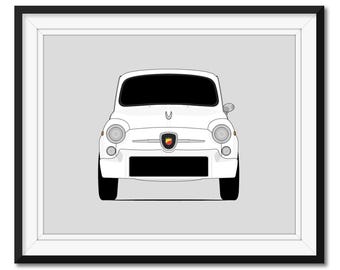 Fiat Abarth 850TC Berlina (1960-1966) Bilposter Väggdekor CX1 (Oramad)
