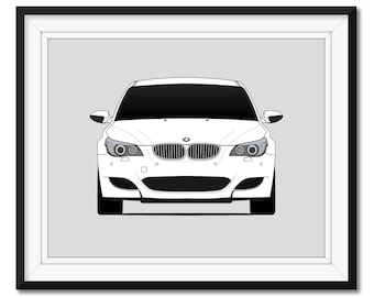 BMW M5 E60 (2005-2010) Car Poster Print Wall Art Decor BMW M Power