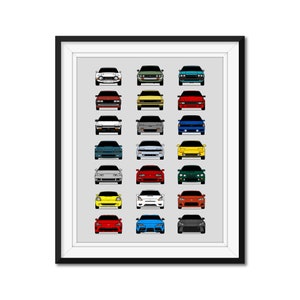 Toyota History and Evolution Inspired Car Poster Print Wall Art Best of Toyota Generations (Celica, Supra, MR2, FR-S, GR86) AX1 (Unframed)