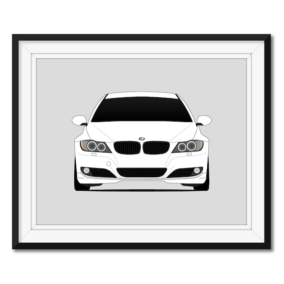  3シリーズ E90 ポスター　デザイナー BMW 3 Series 335i LCI Coupe E90 (2007-2010) Car Poster Print Wall