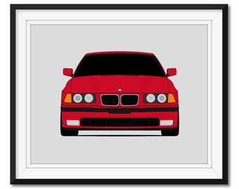 BMW 3 Series 328i / 325i /320i E36 (1995-1998) Inspired Car Poster Print Wall Art Decor CX1 (Unframed)