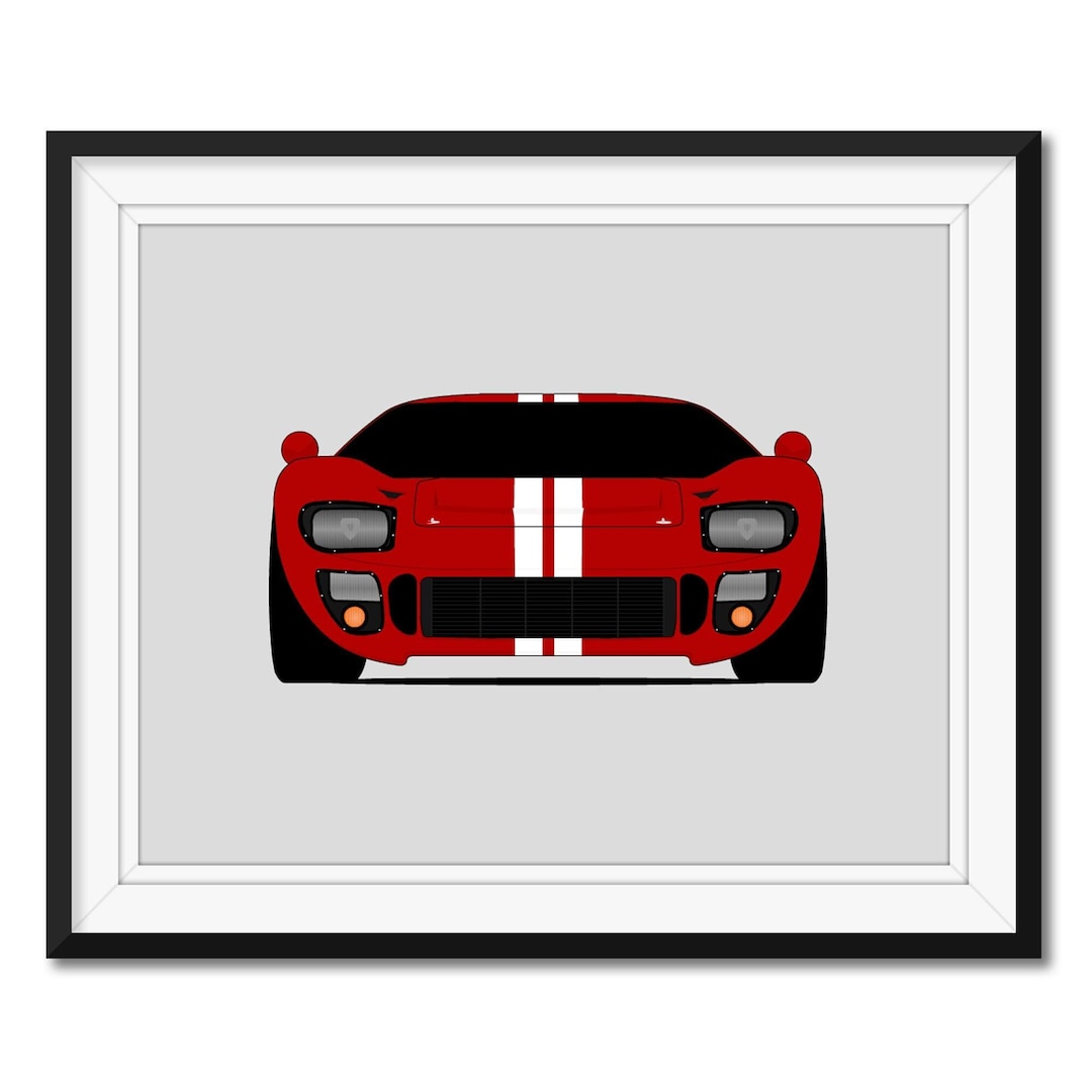 Ford GT40 (1964-1965) Car Poster Print Wall Art Decor Carroll Shelby Le ...