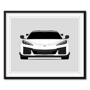Chevy Corvette C8 Z06 with Carbon Fiber Package (2023-Present) Inspired Poster Print Wall Art Decor Handmade CX1 (Unframed)