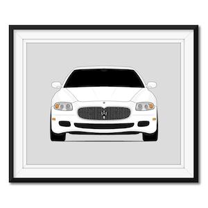 Maserati Quattroporte V (2003-2008) Inspired Car Poster Print Wall Art Decor CX1 (Unframed)