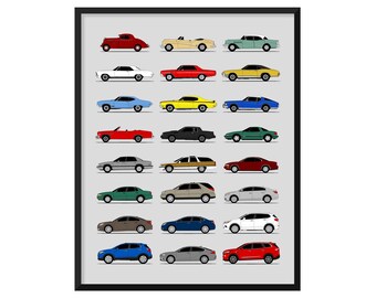 Buick Poster (Side Profile) Print Wall Art Decor of the Best of Buick Generations History Evolution AX1 (Unframed)