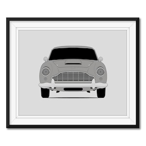 Aston Martin DB5 (1963-1965) geïnspireerde autoposter print muurkunst decor James Bond CX1 (ingelijst)