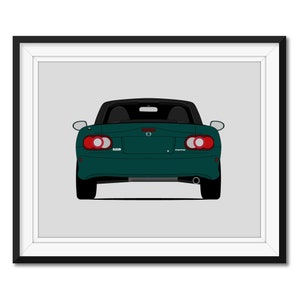 Mazda Miata MX-5 NB (1998-2005) (Rear) Inspired Car Poster Print Wall Art Decor Roadster JDM CX1 (Unframed)