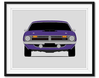 Plymouth Barracuda (1970) Car Poster Print Wall Art Decor CX1 (Unframed)