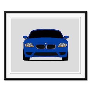 BMW Z4 M Roadster Coupe (2006-2008) Inspired Car Poster Print Wall Art Decor M Power BMW M Z4M CX1 (Unframed)