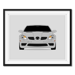 Mercedes-Benz SLK AMG 55 (2006-2008) Black Series R171 Inspired Car Poster Print Wall Art Decor CX1 (Unframed)