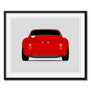 Ferrari 250 GTO (1962-1964) (Rear) Inspired Car Poster Print Wall Art Decor CX1 (Unframed)