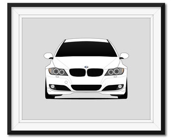 BMW 3 Series 335i LCI Coupe E90 (2007-2010) Inspired Car Poster Print Wall Art E91 E92 E93 (316i 318i 320i 325i 328i 330i) CX1 (Unframed)