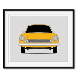 Fiat 124 Sport coupe (1967-1975) Inspired Car Poster Print Wall Art Decor CX1 (Unframed)