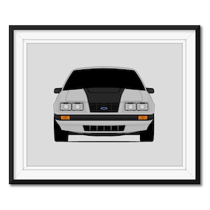 Ford Mustang (1983-1984) Fox Body Inspired Car Poster Print Wall Art Decor CX1 (Unframed)