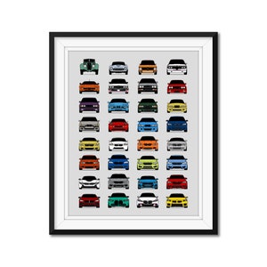 BMW History and Evolution Inspired Car Poster Print Wall Art Best of BMW Generations (M2, M3, M4, M5) AX1 (Unframed)