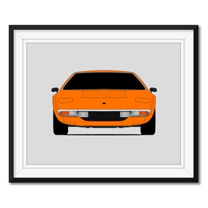 ランボルギーニ ウラッコ (1972-1979) にインスパイアされた車のポスタープリント ウォールアート デコレーション CX1 (フレームなし)