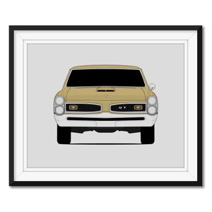 Pontiac GTO (1965-1967) 1ère génération inspirée d&#39;une affiche de voiture, impression d&#39;art mural CX1 (sans cadre)