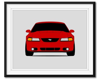 Ford Mustang SVT Cobra (2003-2004) Inspired Car Poster Print Wall Art Decor CX1 (Unframed)