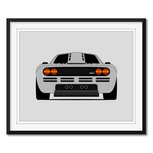 McLaren F1 (1993-1998) (Rear) Inspired Car Poster Print Wall Art Decor Handmade CX1 (Unframed)