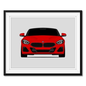 BMW Z4 G29 (2018-Present) Inspired Car Poster Print Wall Art Decor CX1 (Unframed)