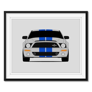 Shelby GT500KR (2008-2009) geïnspireerd op autoposter print muurkunst decor CX2 (ingelijst)