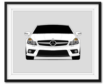 Mercedes-Benz SL63 R230 (2008-2011) Car Poster Print Wall Art Decor CX1 (Unframed)