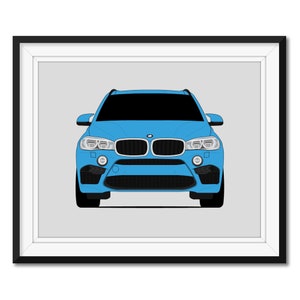 BMW X5 M F85 (X6 M F86) (2014-2018) Inspired Car Poster Print Wall Art Decor BMW M Power CX1 (Unframed)