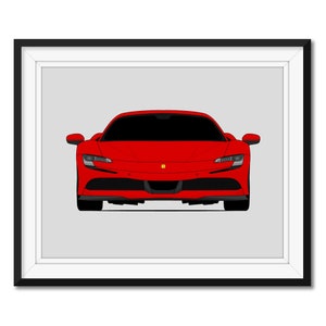 Ferrari SF90 (2019-Present) Inspired Poster Print Wall Art Decor CX1 (Unframed)