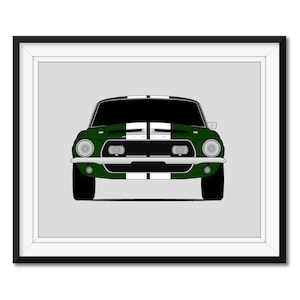 Ford Mustang 1968 Shelby GT500KR Cobra Inspired Car Poster Print Wall Art Decor Carroll Shelby CX2 (Unframed)