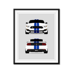 Shelby Got350 S550 (2015-2020) (Vorne und Hinten) Inspiriert Auto Poster Druck Wandkunst gt350 2016 2017 2018 2019 2020 DX2 (ungerahmt)