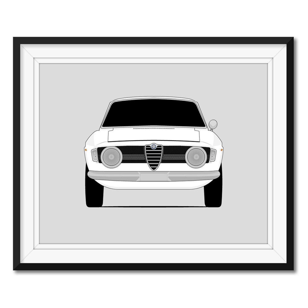 Alfa Romeo イラスト　額縁 アルファロメオ ジュリア スプリント GT ヴェローチェ 105 (1965-1968