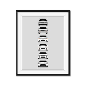 Customizable Version: Nissan Skyline GT-R Generations Inspired Poster (KPGC10 R32 R33 R34 R35) Print Evolution GTR AX2 (Unframed)