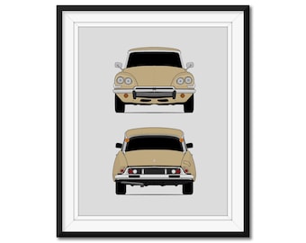 Poster vintage per auto Citroen Ami 6 su tela con stampa artistica da parete moderna per la camera da letto, 60 x 90 cm