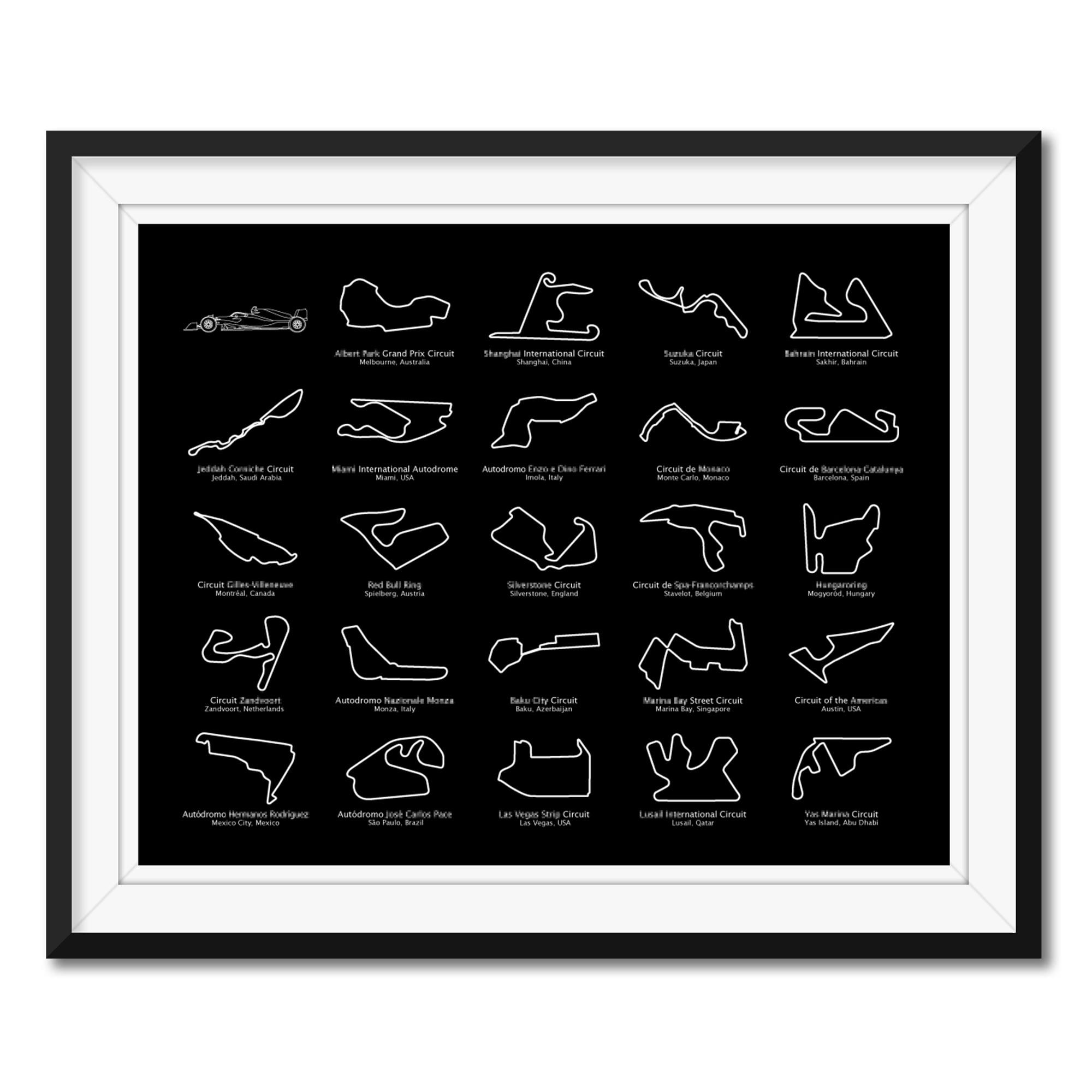 Formula 2025 Race Track Circuit Formula Racing Fans Gift Car Poster Print Wall Art F11 BX3 (Unframed)