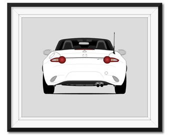 Mazda Miata MX-5 ND (2015-present) (rear) Car Poster Print Wall