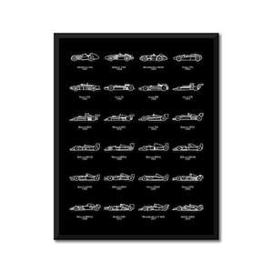 Formula Race Car Evolution Generations Poster Print Wall Art BX3 (Unframed)