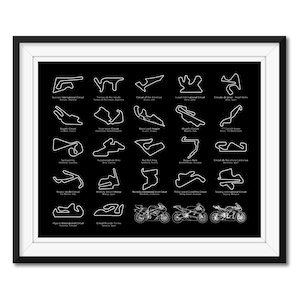 MotoGP Race Track Inspired Motorcycle Poster Print of Grand Prix Motorcycle Racing Circuits 2025 Perfect Gift for MotoGP fan BX3 (Unframed)