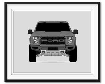 Ford F-150 Raptor SVT (2017-2020) 13th Generation Car Poster Print Wall Art Decor CX1 (Unframed)
