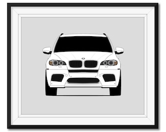 BMW X5 M E70 (X6 M E71) (2010-2013) カーポスタープリント ウォールアート デコレーション BMW M Power CX1 (フレームなし)