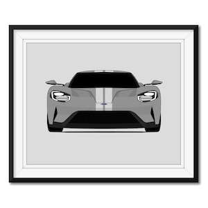 Ford GT (GT40) (2016-2022) 2nd Generation Inspired Car Poster Print Wall Art Ford GT40 2018 Ford gt 2017 Ford gt 2016 Ford gt CX2 (Unframed)