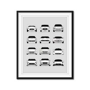 Customizable Version: Maserati History Evolution Inspired Car Poster Print Best Maserati Generations MC20 Quattro GranTurismo AX2 (Unframed)