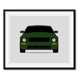 Ford Mustang Bullitt (2008-2009) S197  Inspired Poster Print Wall Art Decor CX1 (Unframed)