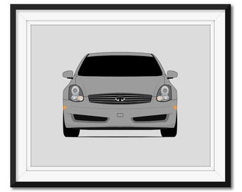 Infiniti G35 Coupé V35 (2003-2007) affiche de voiture impression murale art déco CX1 (sans cadre)