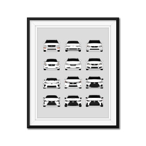 Customizable Version: Lexus History Evolution Inspired Car Poster Print Best Lexus Generations (LFA, Is, Es, Sc, Rc, GS, LC) AX2 (Unframed)