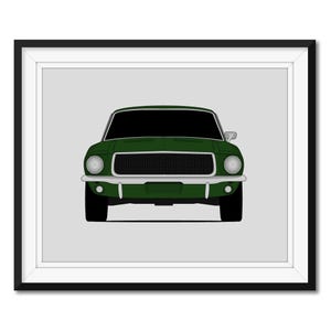 Ford Mustang Bullitt (1967-1968)  Inspired Poster Print Wall Art Decor CX1 (Unframed)