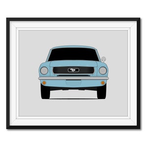 Ford Mustang Coupe (1964-1966) Inspired Poster Print Wall Art Decor CX1 (Unframed)
