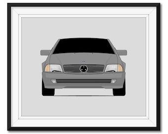 Mercedes Benz 500SL R129 (1990-1995) Car Poster Print Wall Art Decor CX1 (Unframed)