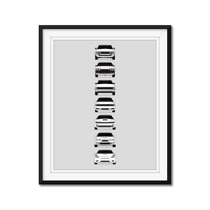 Customizable Version: Toyota Celica Generations Inspired Car Poster Print Wall Art History and Evolution Celica AX2 (Unframed)