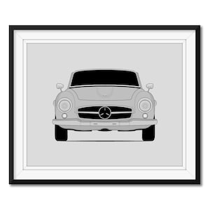 Mercedes-Benz 190SL (1955-1963) W121 B2 Inspired Car Poster Print Wall Art Decor CX1 (Unframed)