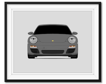 Porsche 911 997. 2 Carrera (2009-2011) Car Poster Print Wall Art Decor CX1 (Unframed)